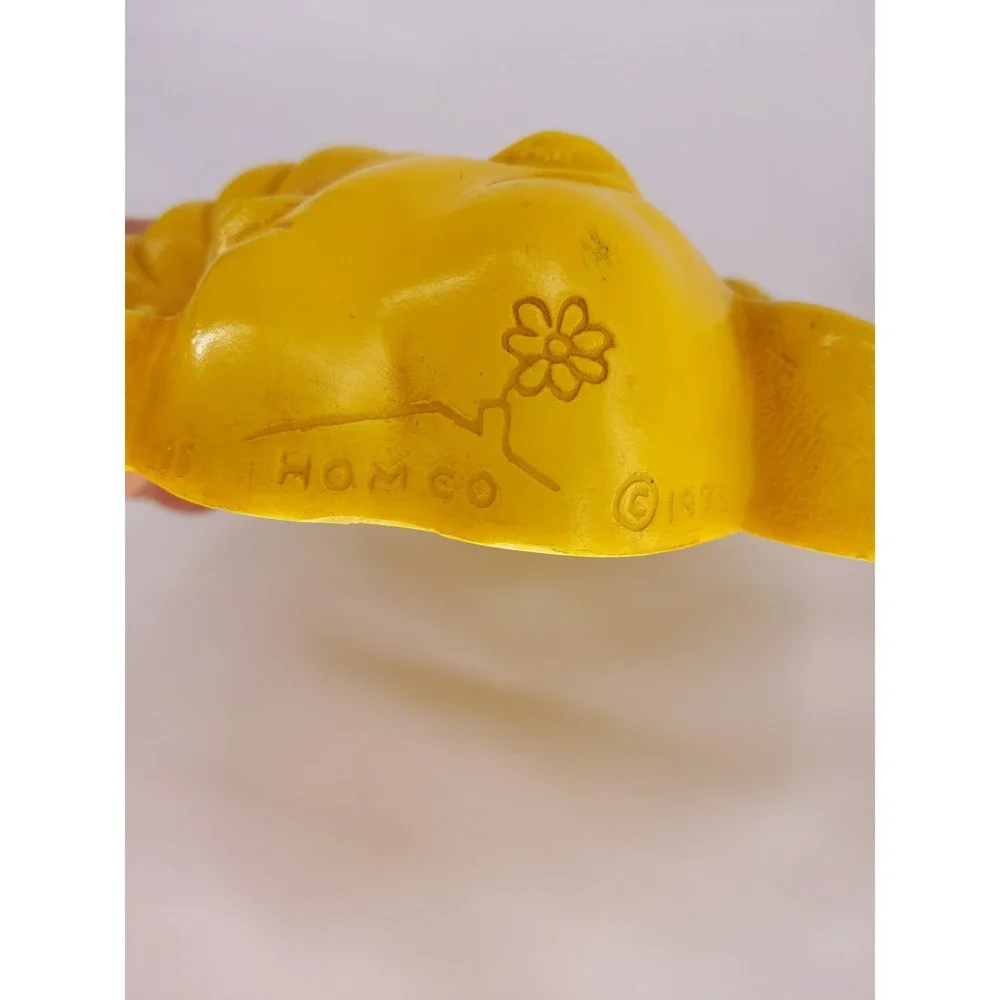 Homco Wall Plaques Yellow Vintage 1973 Elephant Nursery Decor Set of 2
